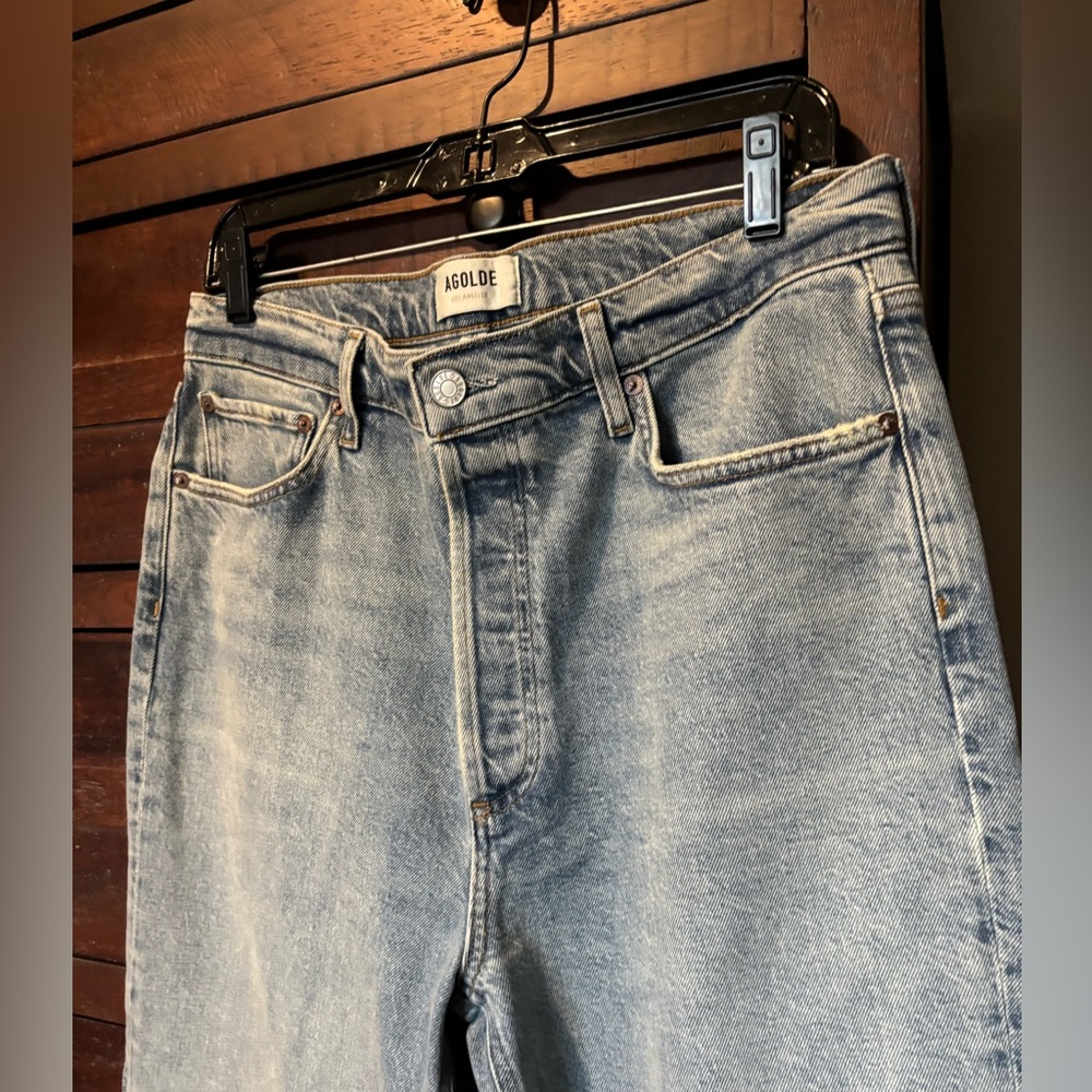 AGOLDE 90S PINCH CROP HIGH-RISE in Ripple NWOT Sz 31 Runs a little Big - Picture 3 of 13